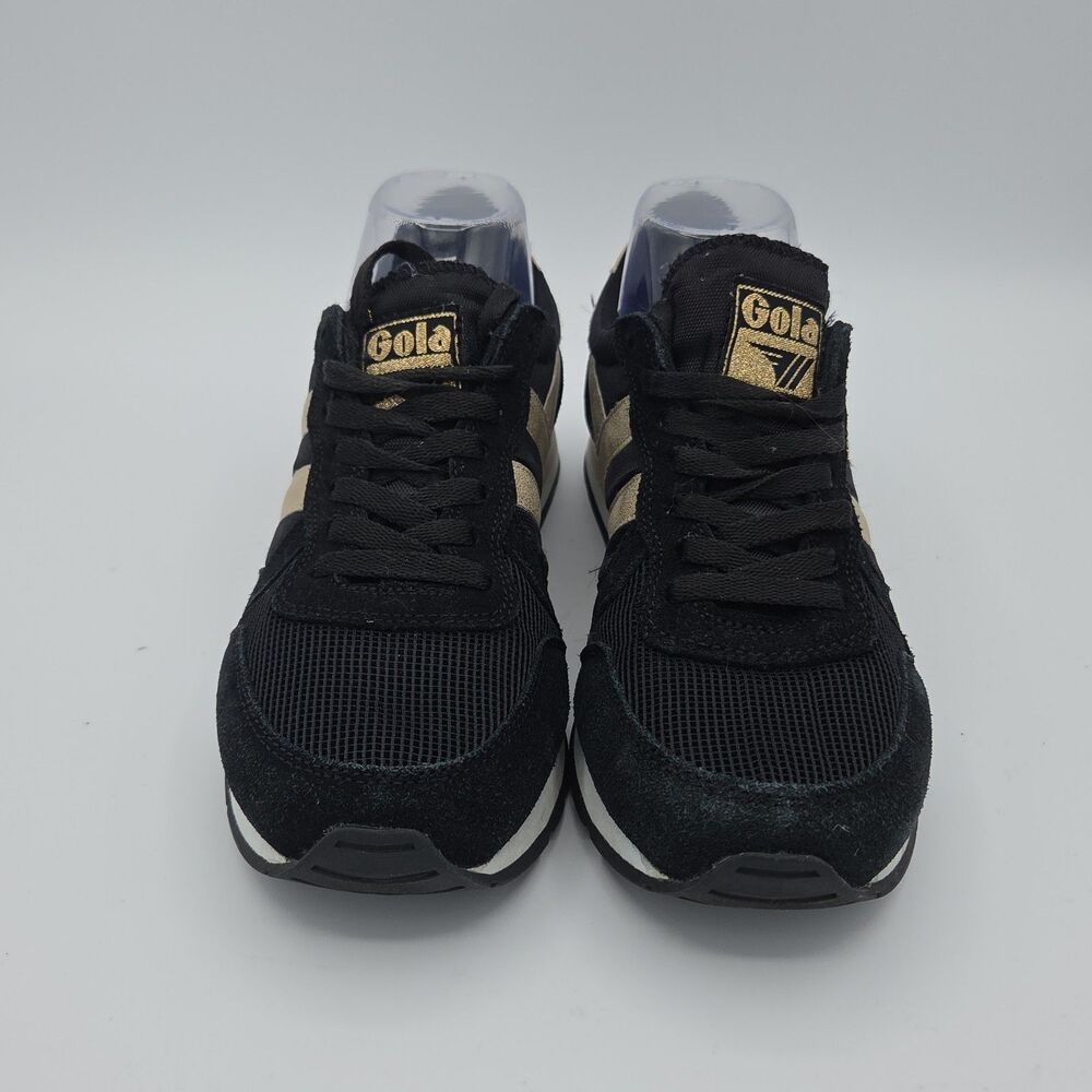 Gola Daytona Mirror Womens Black Gold Sneakers Retro Running Shoes Size 8 - Picture 3 of 8